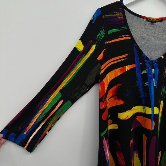 Lior Paris Tunic Top‎ Shirt Blouse Size Small 3/4 Roll Tab Sleeve Art to Wear - Picture 7 of 13